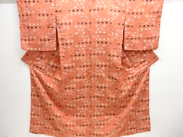 JAPANESE KIMONO / SILK / TAISHO ROMAN STYLE / KIKKO & ABSTRACT PATTERN